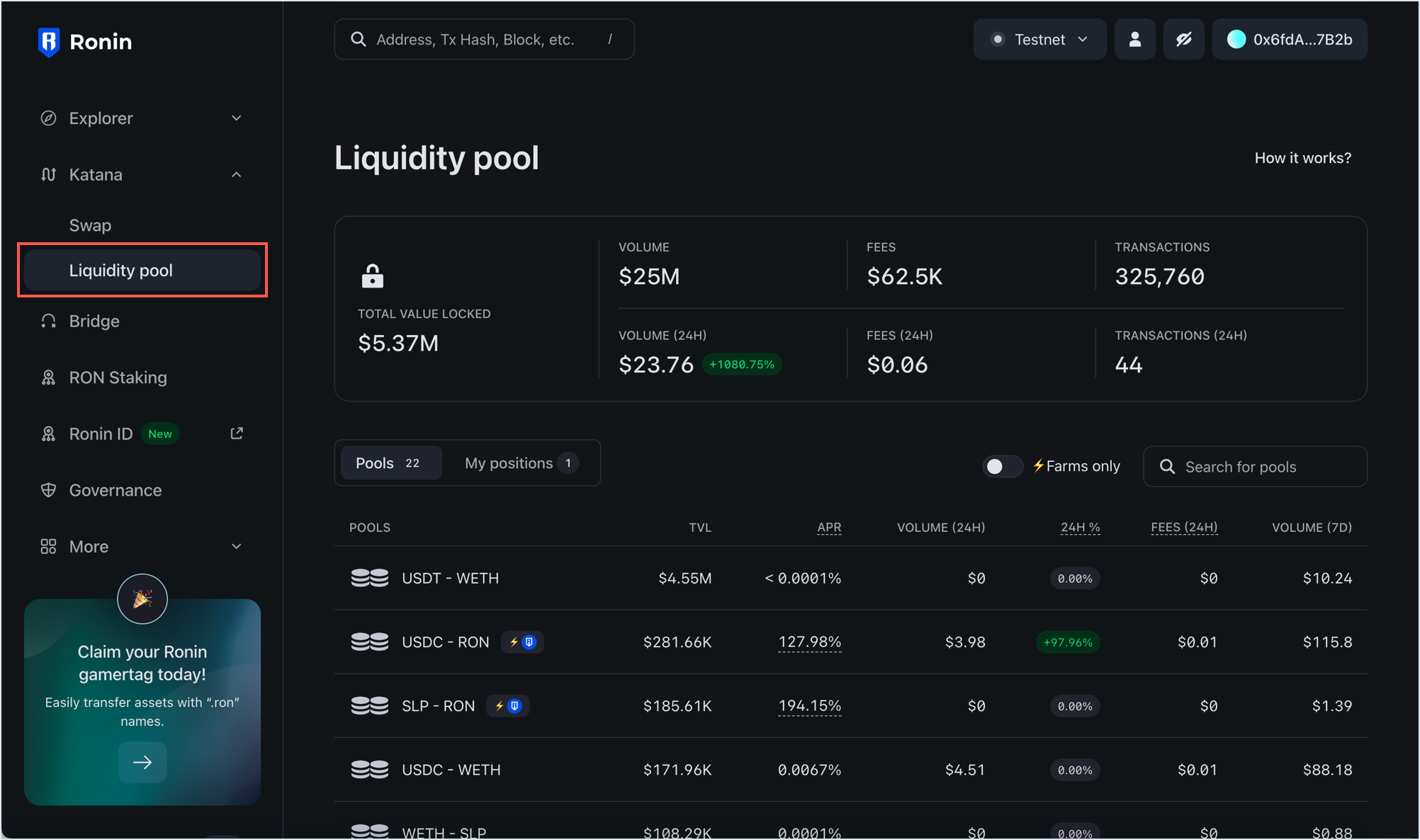 Liquidity pool